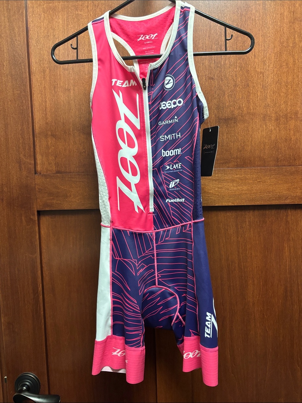 Zoot Pink and Navy Team Women's Race Tri Suit